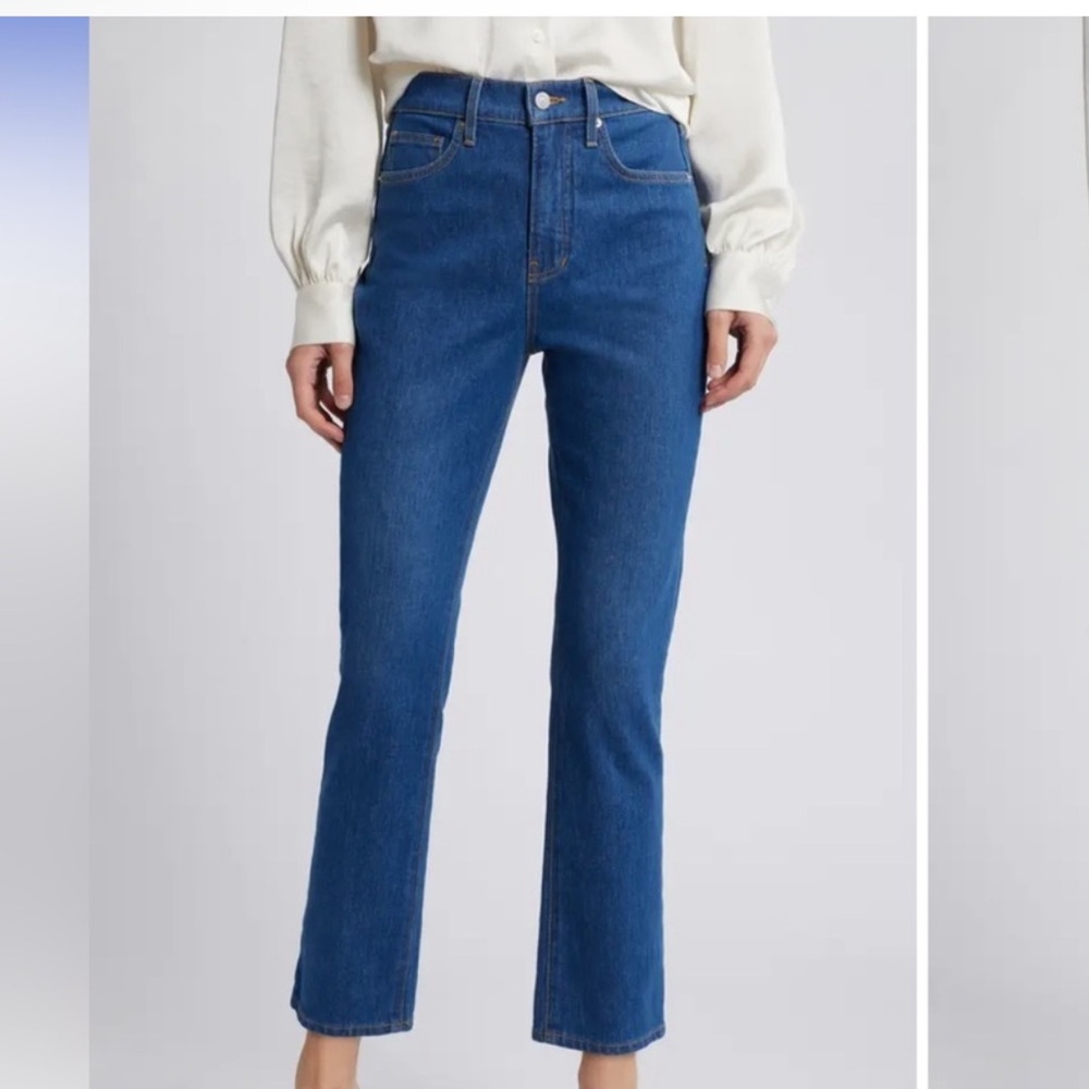 Veronica Beard Straight-Leg Jeans in Medium Blue